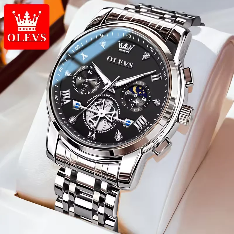 Hot Brand OLEVS Watch 2856 High Quality Men's Quartz Watch Fashion Luminous Hands Chronograph 30M Waterproof Men Watches