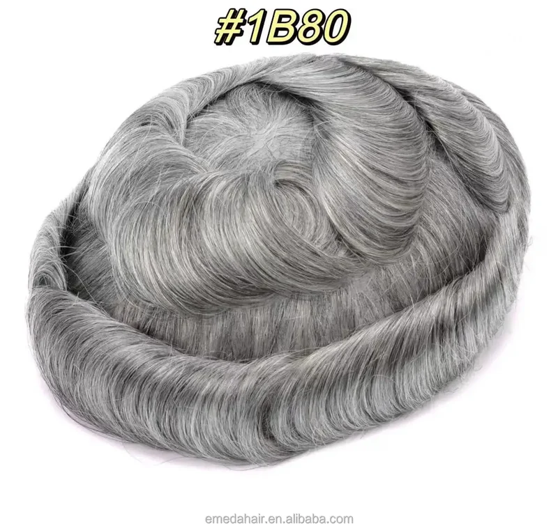 Wholesale Bleached Knot Swiss Full Lace Hair Replacement System Men's Toupee Indian Remy Human Hair Piece for Men Toupees