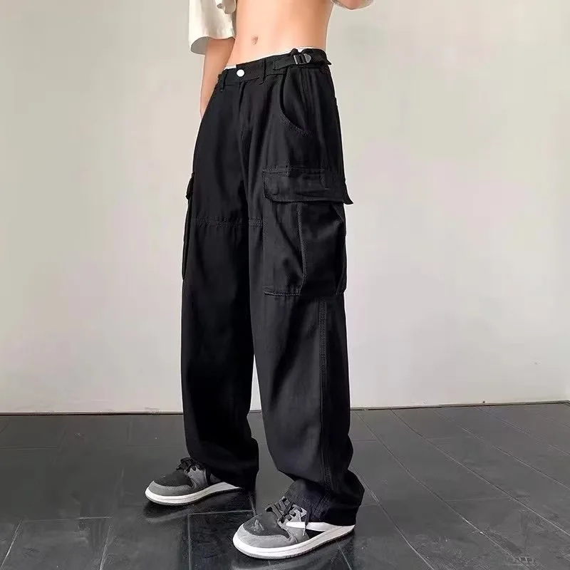 2025 Six Pocket Mens Outdoor Pant Nylon Hip Hop Baggy Pants Straight Beige Tactical Cargo Unisex Cargo Pants Men
