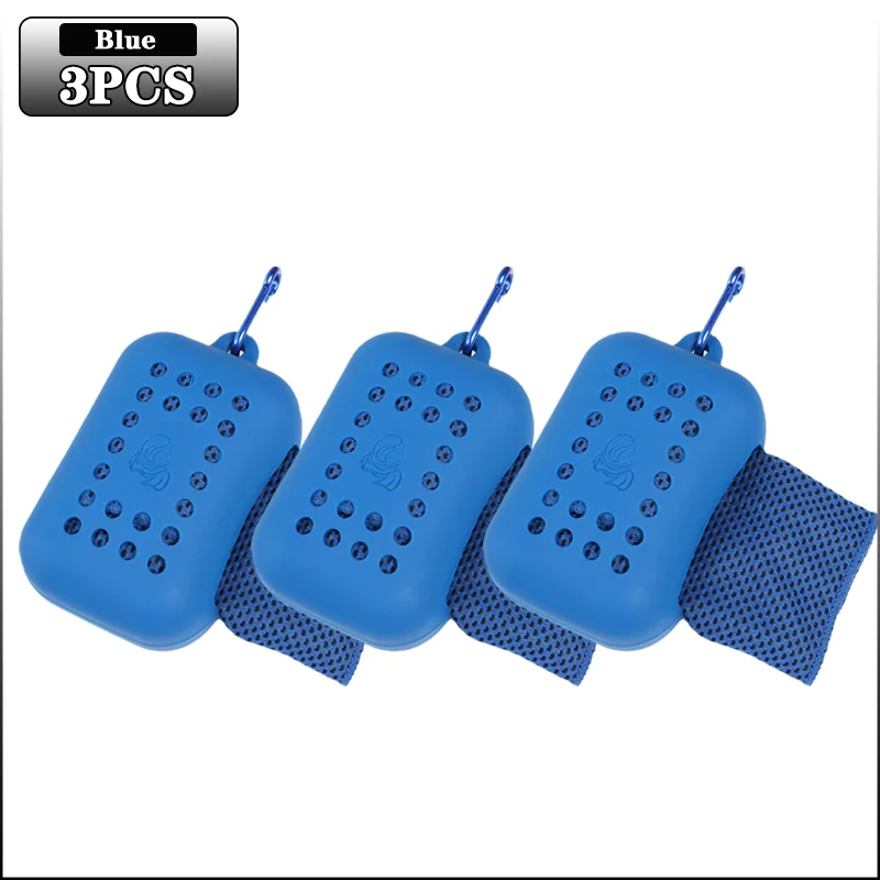 10PCS Portable Mini Silica Gel Set Cold Towel Polyester Fiber Outdoor Cooling Towel Fitness sports gym Run quick Dry Cool Towel