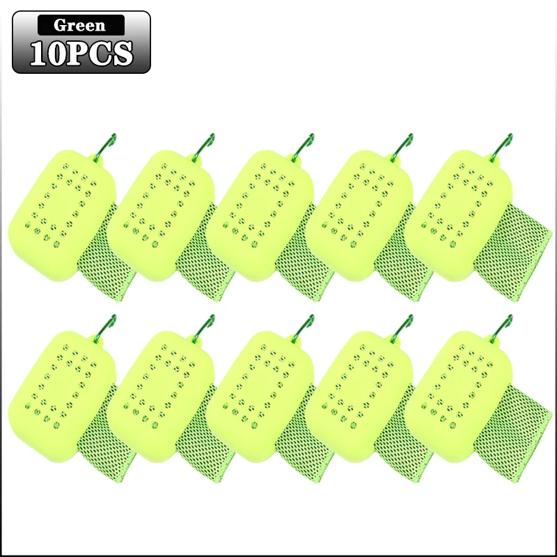 10PCS Portable Mini Silica Gel Set Cold Towel Polyester Fiber Outdoor Cooling Towel Fitness sports gym Run quick Dry Cool Towel