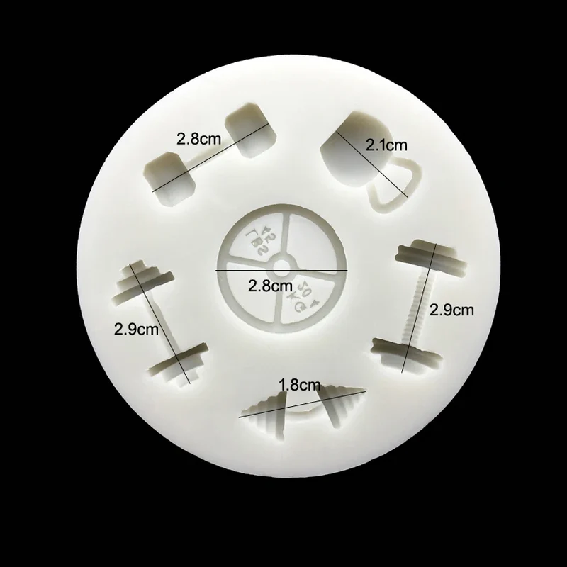 Dumbbell Fitness Equipment Silicone Fondant Cake Mold Sugarcraft Chocolate Cupcake Baking Mold for the Kitchen Decorating Tools
