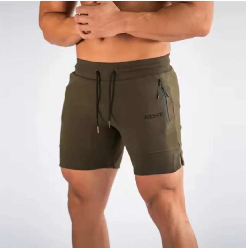 New Sports Shorts Men Beaching Shorts Zip pocket Trousers Bodybuilding Sweatpants Fitness Jogger Running Gyms Men Shorts