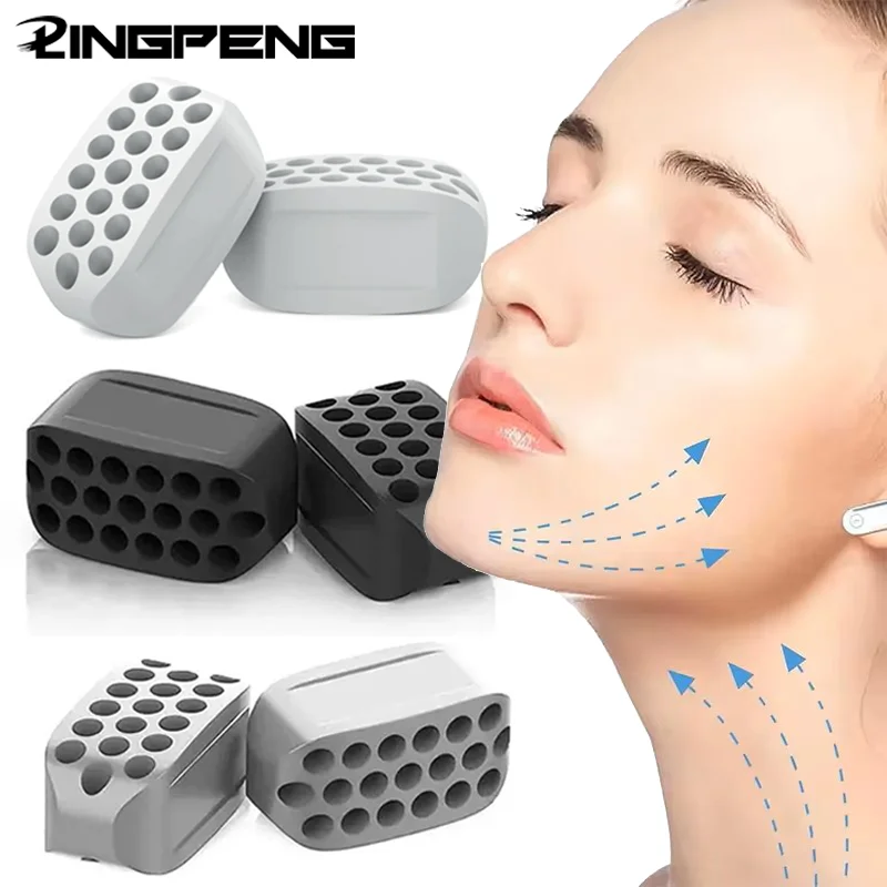 Silicone Jaw Exerciser Facial Toner & Jawline Fitness Ball Neck Toning Equipment Facial Beauty Tool Double Chin Exerciser