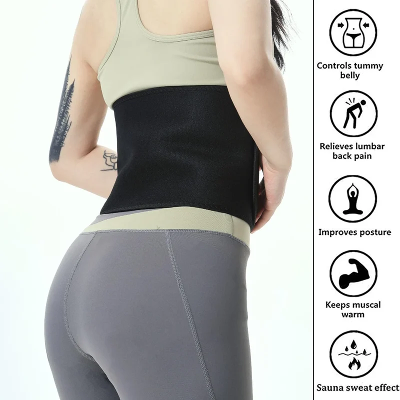 Waist Trainer Slimming Belt Men Gym Fitness Cincher Belly Control Corset Sweat Fat Burning Women Body Shaper Weight Loss