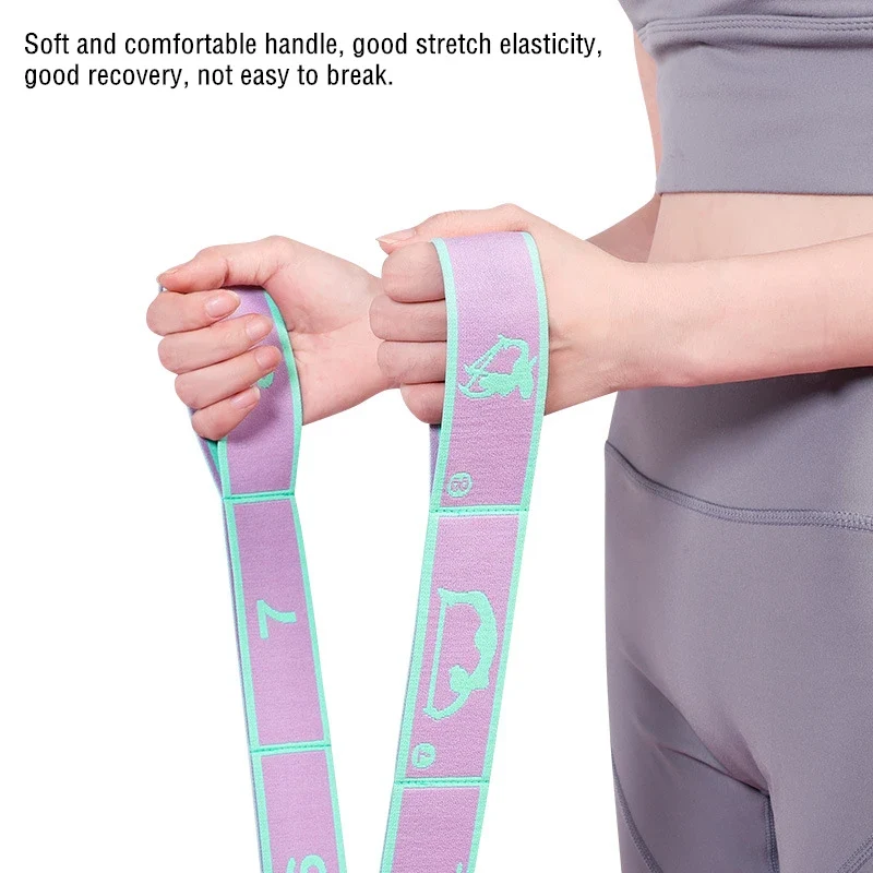 Yoga Stretching Belt Dance Stretching Band Loop Yoga Pilates Fitness Tension Belt Digital Stretch Elastic Band Resistance Band