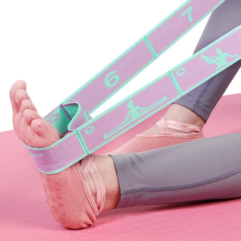 Yoga Stretching Belt Dance Stretching Band Loop Yoga Pilates Fitness Tension Belt Digital Stretch Elastic Band Resistance Band