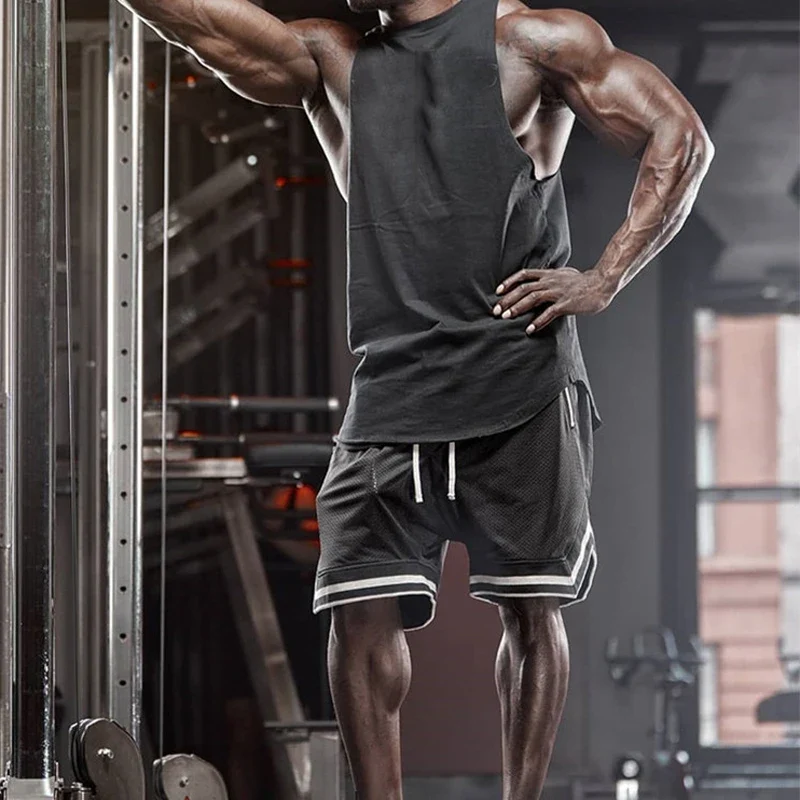 Men's Fitness Joggers Casual Breathable Short Sports Basketball Shorts Mesh Quick Dry Gym Shorts for Male Pants Summer