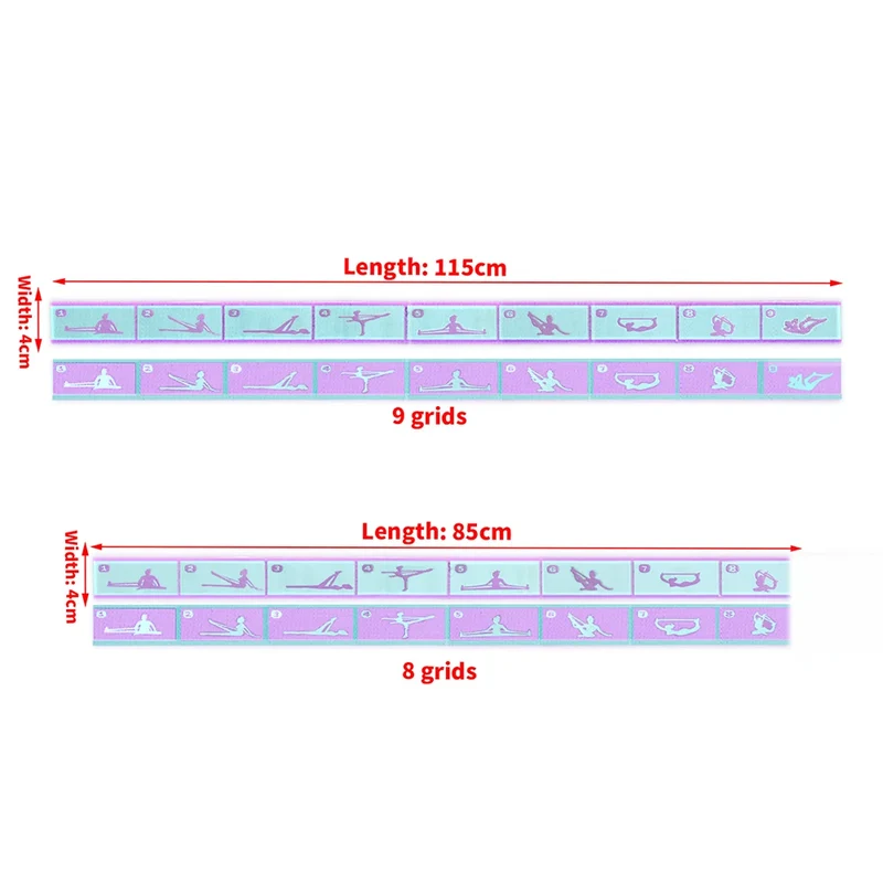 Yoga Pull Strap Belt Latin Dance Stretching Pilates Fitness Sport Elastic Resistance Bands with Yoga Exercis Pattern