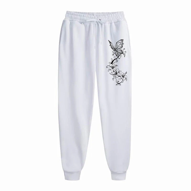 Fashion Floral & Butterfly Print Sports Pants Women's High Quality Pants Jogging Pants Women's Leisure Fitness Jogging Pants