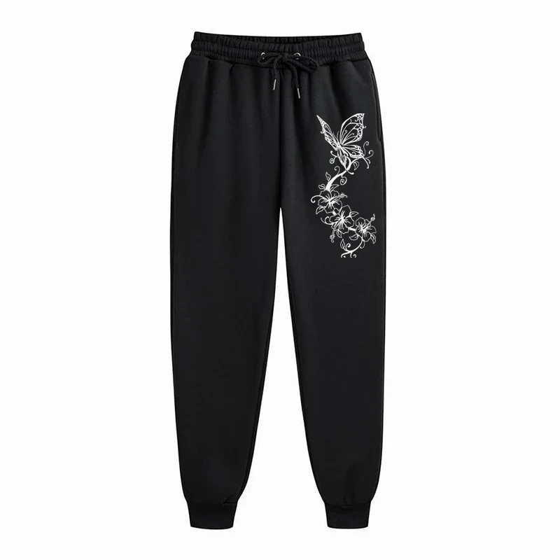 Fashion Floral & Butterfly Print Sports Pants Women's High Quality Pants Jogging Pants Women's Leisure Fitness Jogging Pants