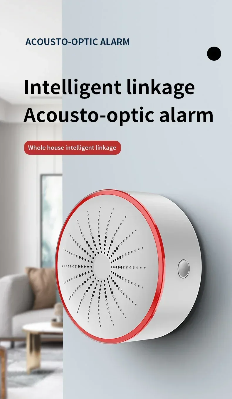 Tuya WiFi ZigBee Alarm Siren Sensor Detector Sound And Light Alarm Home Security System Smart Life APP Alexa Google Assistant