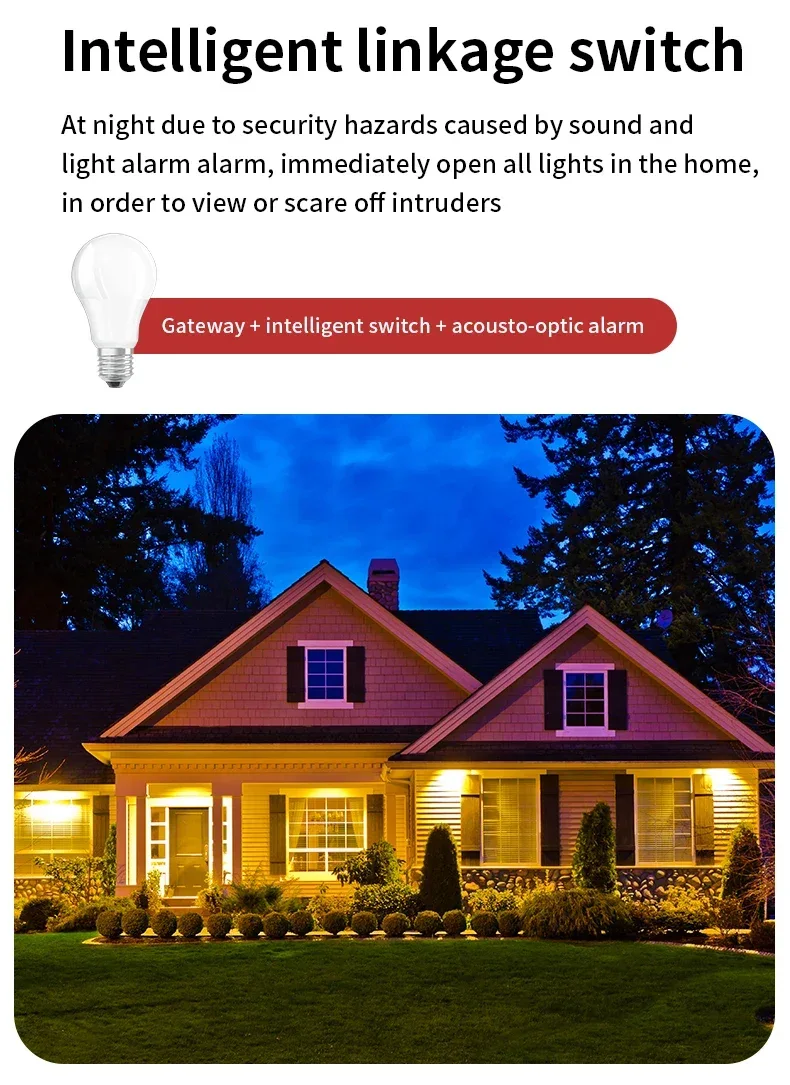 Tuya WiFi ZigBee Alarm Siren Sensor Detector Sound And Light Alarm Home Security System Smart Life APP Alexa Google Assistant