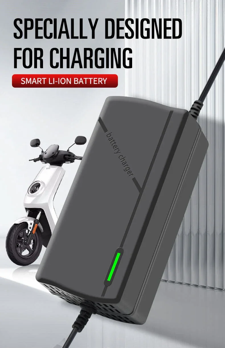 36V 48V 60V 72V Charger 2A 3A 5A 10S 13S 16S 20S Li-ion Battery Pack 42V 54.6V 67.2V 84V Ebike Intelligent Fast Charging EU Plug