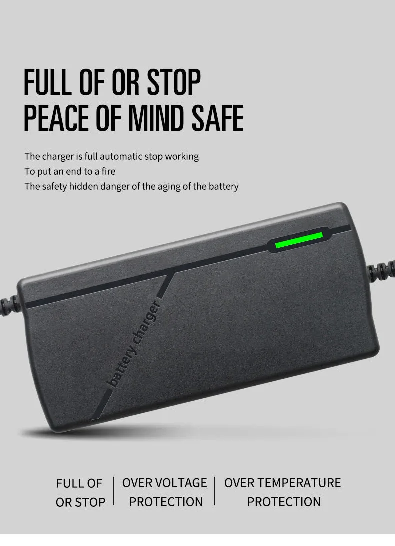 36V 48V 60V 72V Charger 2A 3A 5A 10S 13S 16S 20S Li-ion Battery Pack 42V 54.6V 67.2V 84V Ebike Intelligent Fast Charging EU Plug