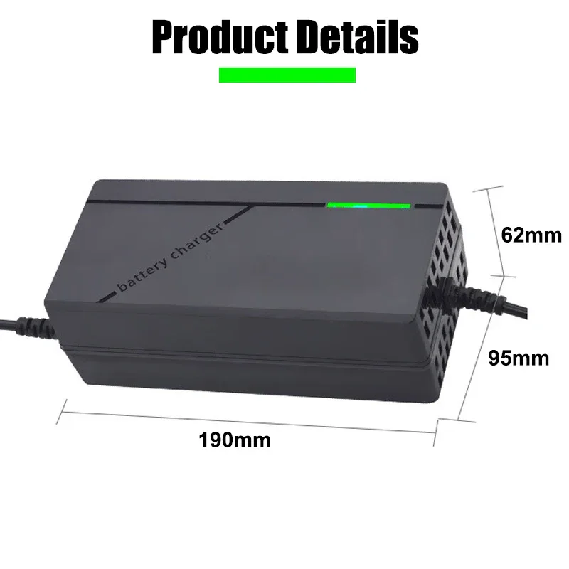 36V 48V 60V 72V Charger 2A 3A 5A 10S 13S 16S 20S Li-ion Battery Pack 42V 54.6V 67.2V 84V Ebike Intelligent Fast Charging EU Plug