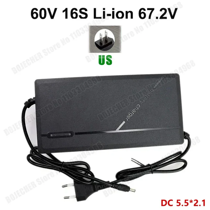 36V 48V 60V 72V Charger 2A 3A 5A 10S 13S 16S 20S Li-ion Battery Pack 42V 54.6V 67.2V 84V Ebike Intelligent Fast Charging EU Plug