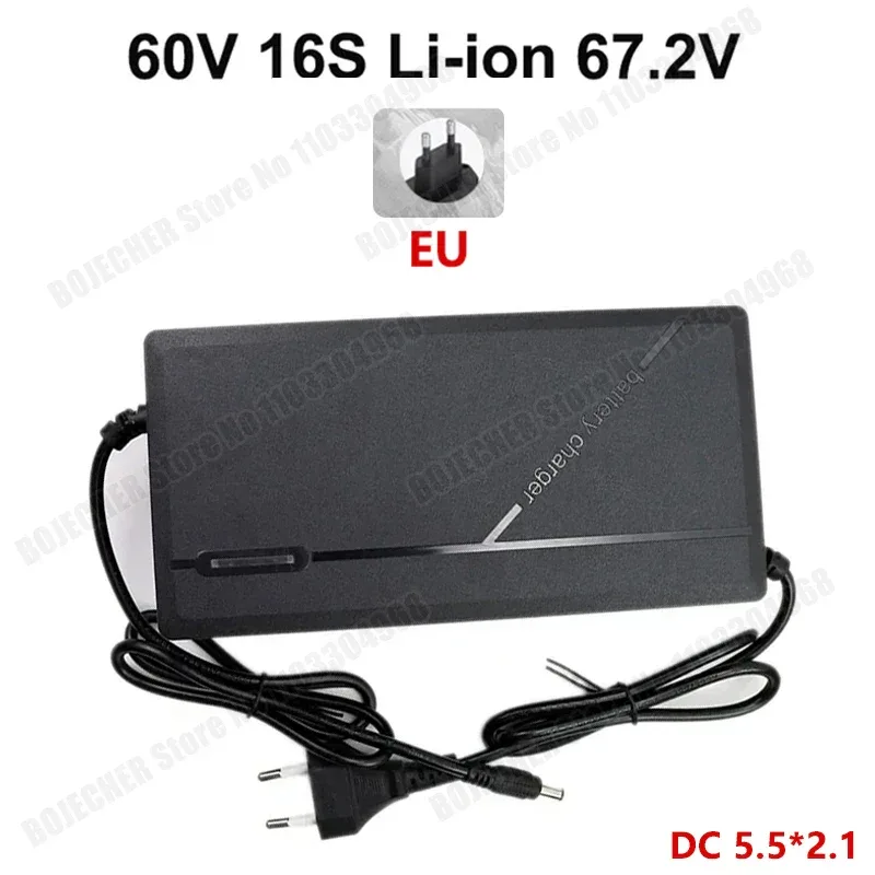 36V 48V 60V 72V Charger 2A 3A 5A 10S 13S 16S 20S Li-ion Battery Pack 42V 54.6V 67.2V 84V Ebike Intelligent Fast Charging EU Plug