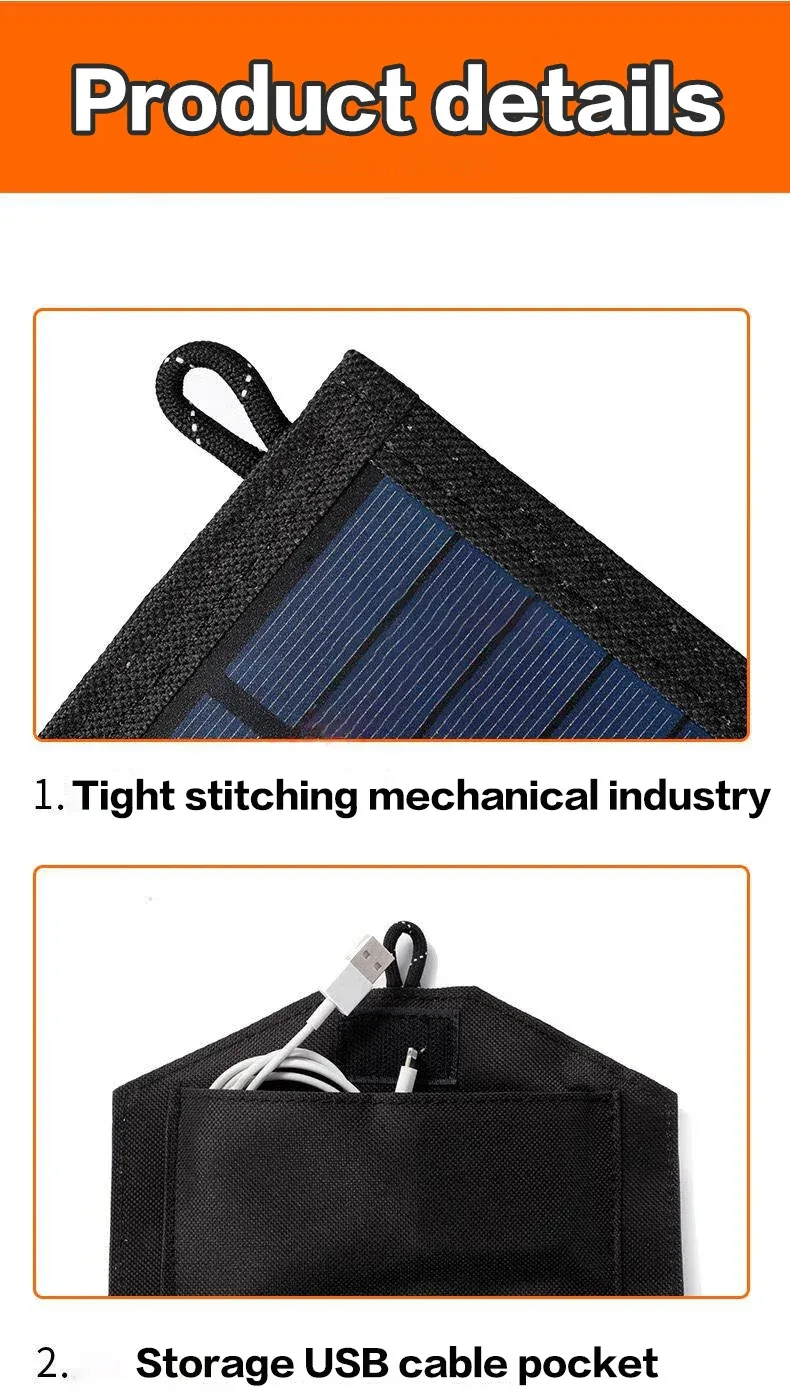 6-fold 800W Foldable solar panel 20w/h portable solar panels charger USB 5V DC Full time power solar panel mobile power supply