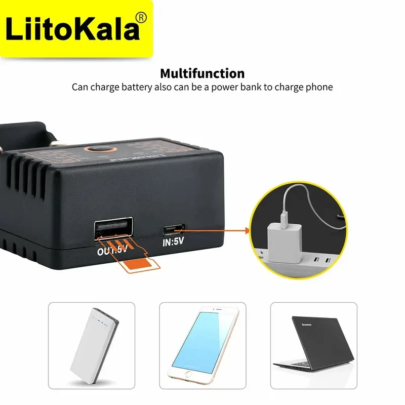 LiitoKala Lii-202 18650 Charger 1.2V/3.7V/3.2V/3.85V 21700 20700 2665014500 16340 NiMH li-ion battery Smart charger