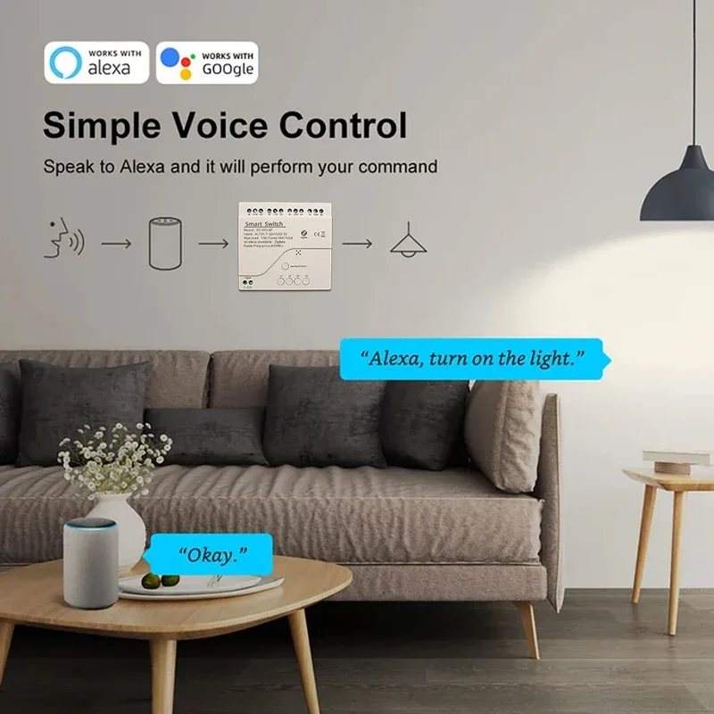 Tuya Smart Home 4CH Relay Module AC/DC 7-32V AC 220V 10A Wifi Switch 4 Channels RF433 Receiver Work With Vioce Alexa Google Home