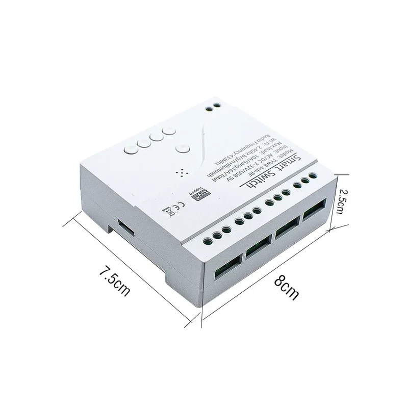 Tuya Smart Home 4CH Relay Module AC/DC 7-32V AC 220V 10A Wifi Switch 4 Channels RF433 Receiver Work With Vioce Alexa Google Home