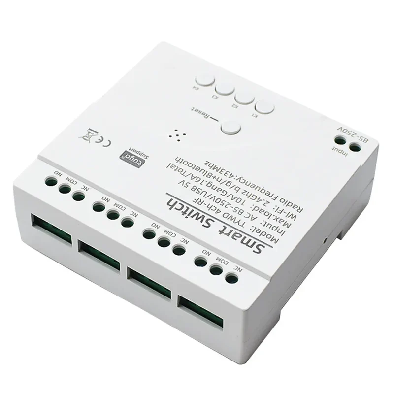 Tuya Smart Home 4CH Relay Module AC/DC 7-32V AC 220V 10A Wifi Switch 4 Channels RF433 Receiver Work With Vioce Alexa Google Home