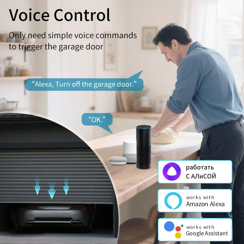 Tuya WiFi Zigbee Garage Door Opener Controller Smart Gate Opener Module Smart Life APP Alexa Google Home Alice Voice Control