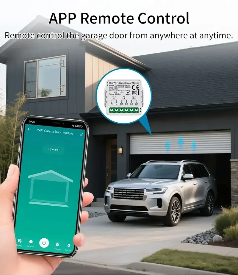 Tuya WiFi Zigbee Garage Door Opener Controller Smart Gate Opener Module Smart Life APP Alexa Google Home Alice Voice Control