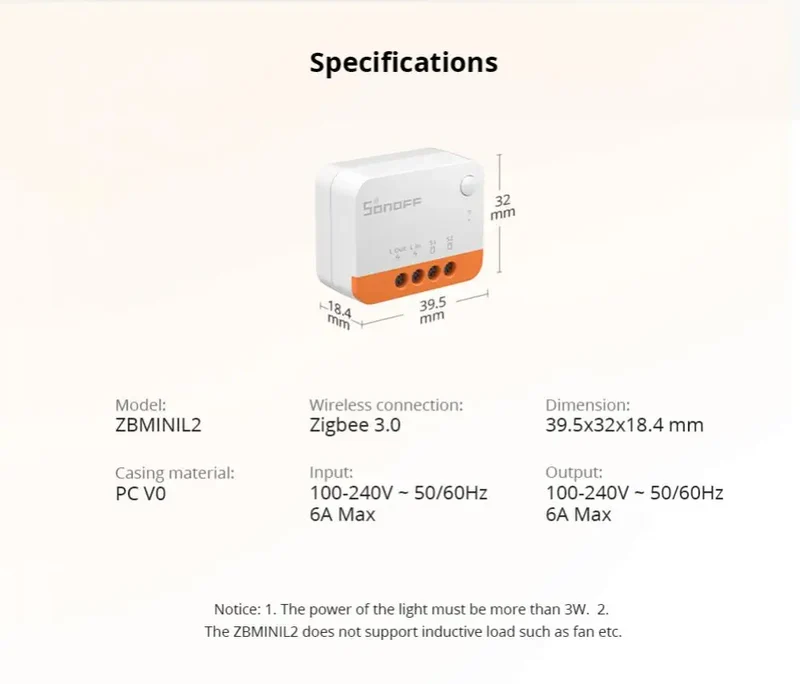 SONOFF ZBMINI L2 Extreme ZigBee Smart Switch No Neutral Wire Required 1-Gang 2-Way Control Switch Alexa Voice Work with ZBBridge