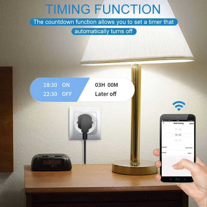 EU 16A/20A Smart Plug WiFi Socket With Power Monitor Timing Function Tuya Smart Life APP Control Works With Alexa Google Home