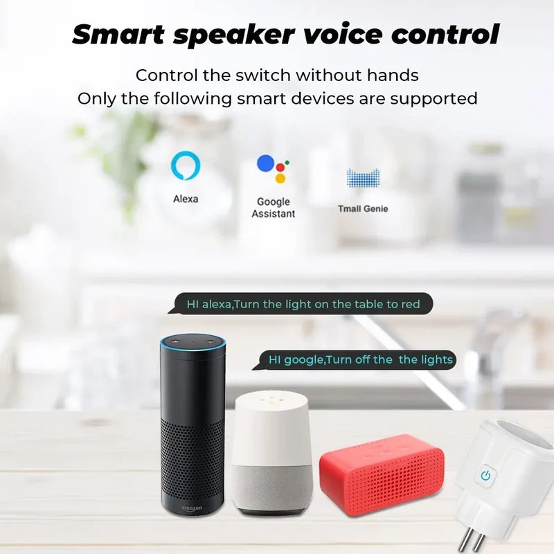 EU 16A/20A Smart Plug WiFi Socket With Power Monitor Timing Function Tuya Smart Life APP Control Works With Alexa Google Home