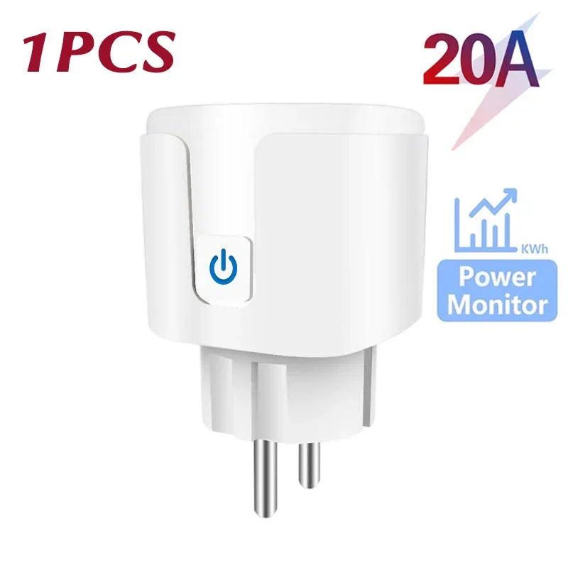 EU 16A/20A Smart Plug WiFi Socket With Power Monitor Timing Function Tuya Smart Life APP Control Works With Alexa Google Home