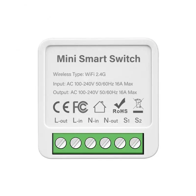 Zigbee/Wifi 1/2/3/4CH MINI Smart Switch Two-Way Control Wireless Light Switch Smart Home Automation Via Alexa Google SmartLife
