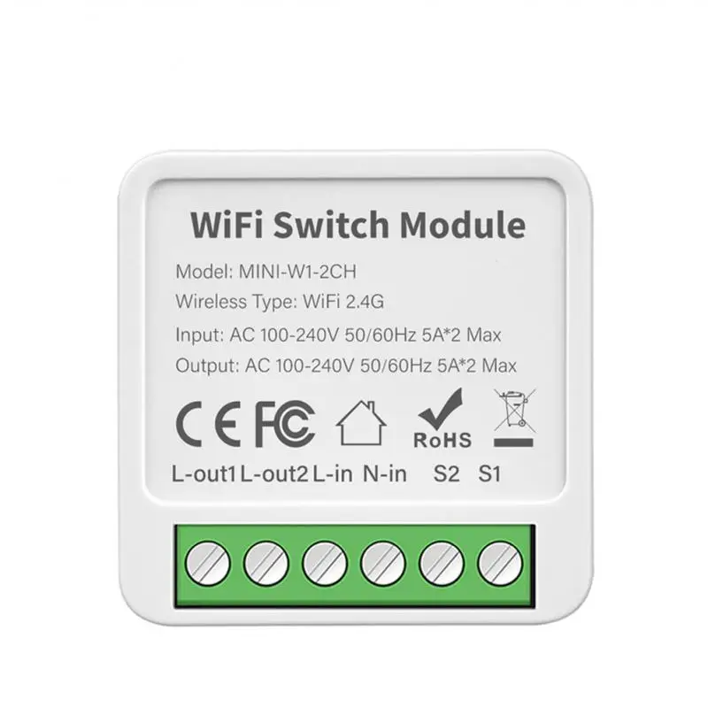 Zigbee/Wifi 1/2/3/4CH MINI Smart Switch Two-Way Control Wireless Light Switch Smart Home Automation Via Alexa Google SmartLife