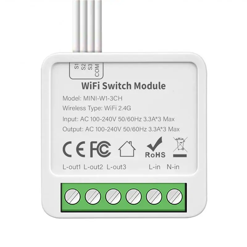 Zigbee/Wifi 1/2/3/4CH MINI Smart Switch Two-Way Control Wireless Light Switch Smart Home Automation Via Alexa Google SmartLife