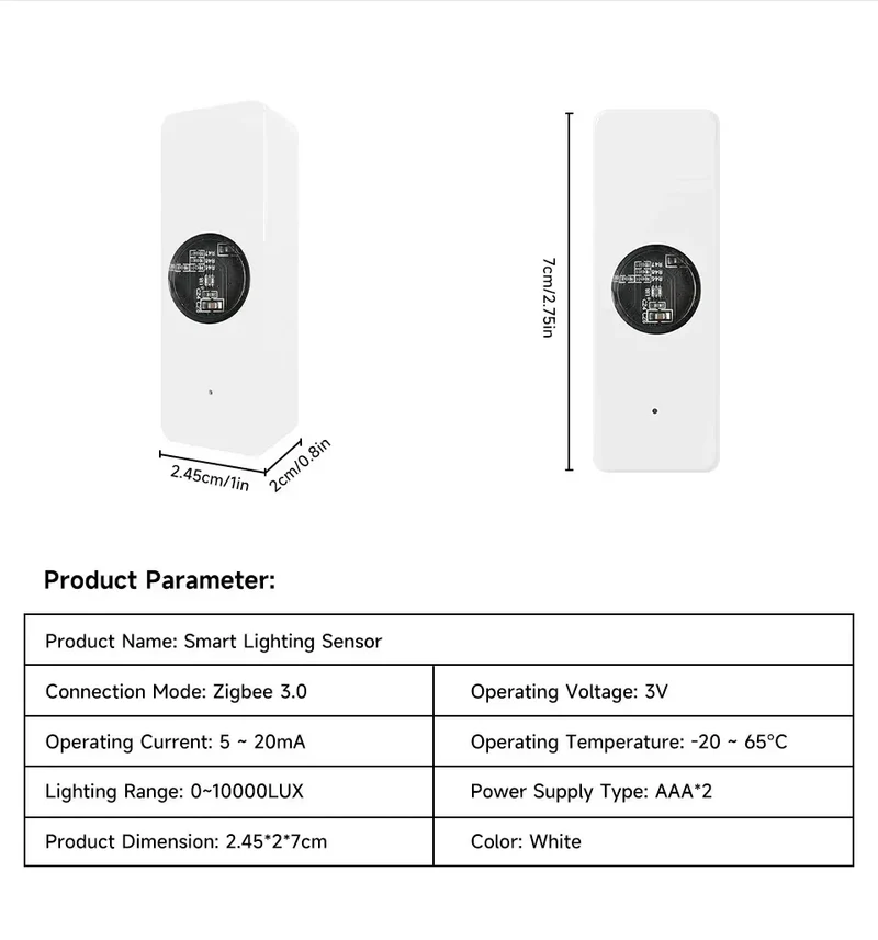 Tuya ZigBee Light Sensor Luminance Sensor Illumination Brightness Detector Home Automation with Smart Life Device Linkage Tuya