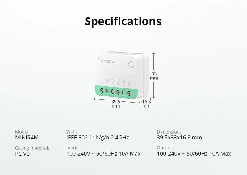 SONOFF MINI R4 Matter MINIR4M Matter Relay Sonoff Mini R4 Extreme Wifi Smart Switch Matter with Alexa Google Home Homekit