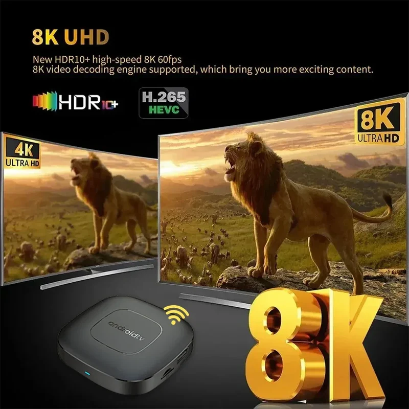 Smart TV Box 8GB 128GB Android 14 ATV Allwinner H313 Google Assistant 8K Video 4k HDR10 Media Player T1 Very Fast Set Top Box