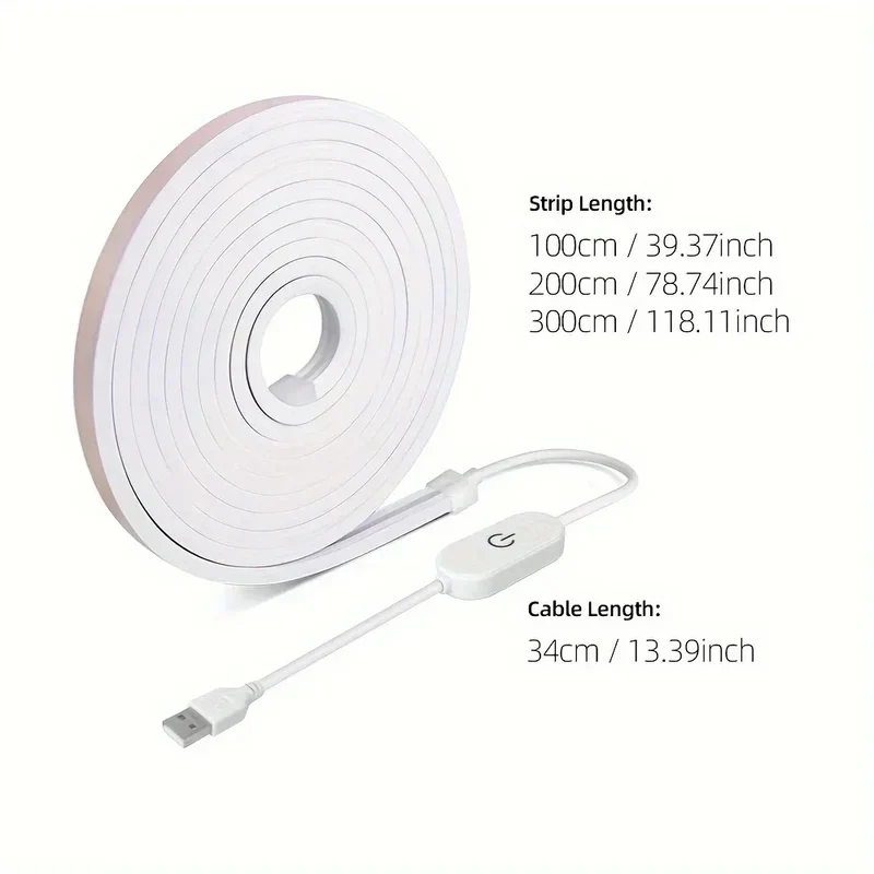 Neon LED Light Strip Smart Touch Sensor Switch Dimmable Neon Sign Flexible Led Ribbon Waterproof Rope Tube Lamp Backlight Decor