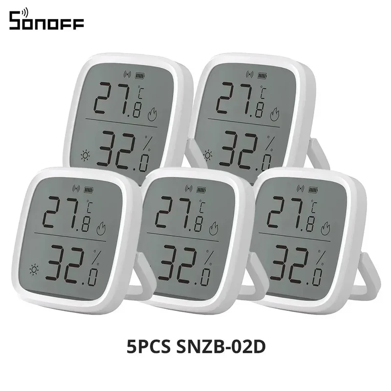 SONOFF SNZB 02D Zigbee Temperature Humidity Sensor SNZB-02D with LCD Screen for EWeLink SONOFF ZigBee Bridge Alexa Alice