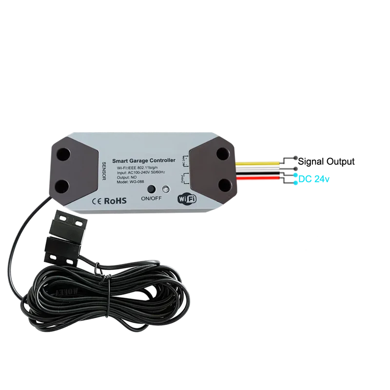Wofea WiFi Smart Garage Door Opener Controller DC12/DC24V Works with Alexa Google Home 2.4G APP No Gateway Required