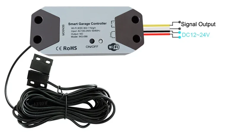 Wofea WiFi Smart Garage Door Opener Controller DC12/DC24V Works with Alexa Google Home 2.4G APP No Gateway Required