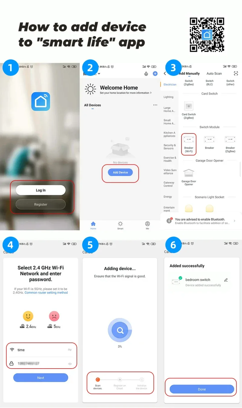 16A Wifi Smart Switch Smart Home Light Switches Module 2 Way Control Work with Tuya Smart Life Alexa Google Home Switch