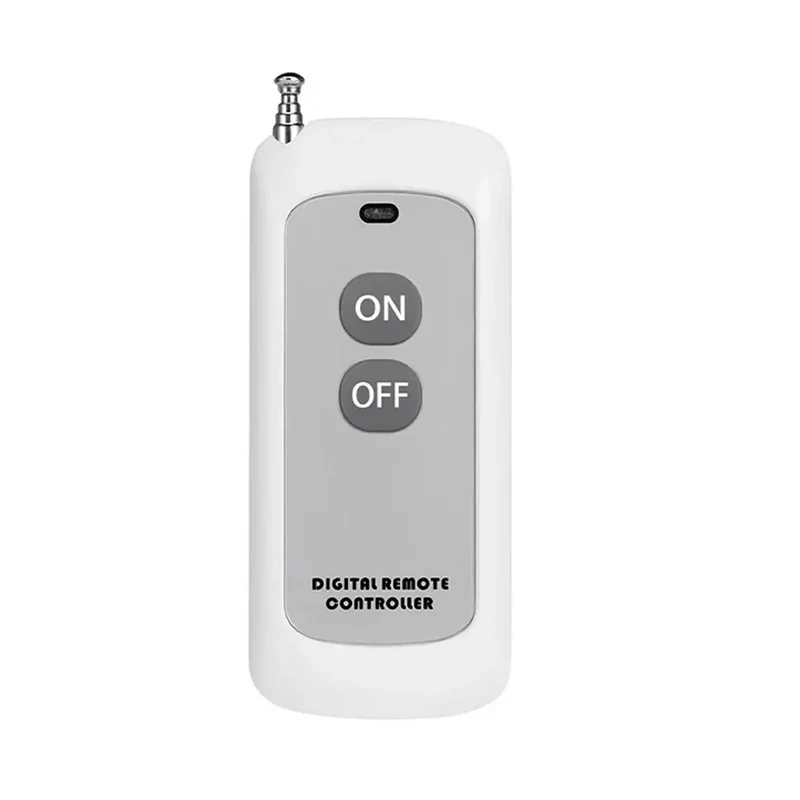 433MHz AC 220V 380V RF Remote Control Switch 30A Relay 2 Buttons Long Range Remote for Water Pump Home Outdoor Light Control