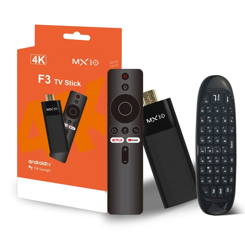 Ultra HD 4K Android TV Stick MX10-F3 Stick Mini Home TV Stick H313 Quad Core Support 2.4/5G Dual Wifi 2GB RAM 16GB ROM
