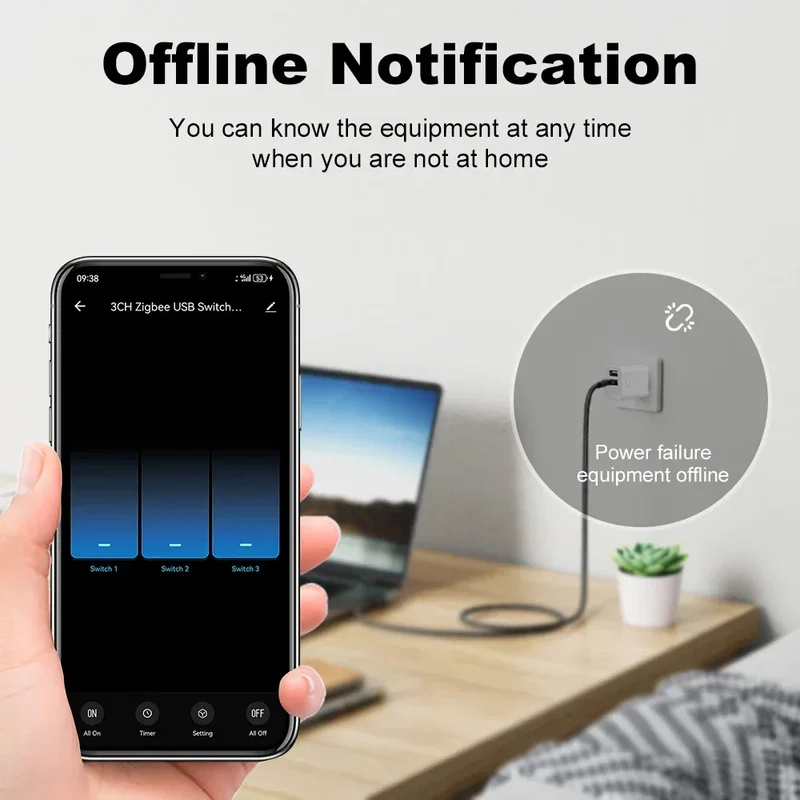 Tuya Smart WiFi/Zigbee Micro USB Adaptor Switch 5V Mini 1 2 3 USB Power Adaptor Smart Life Control Via Alexa Google Yandex Alice