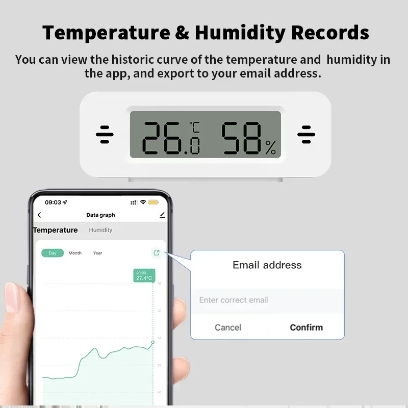Tuya WiFi Zigbee Mini Temperature Humidity For Smart Home Thermometer Hygrometer APP Remote Work with Google Home Yandex Alexa