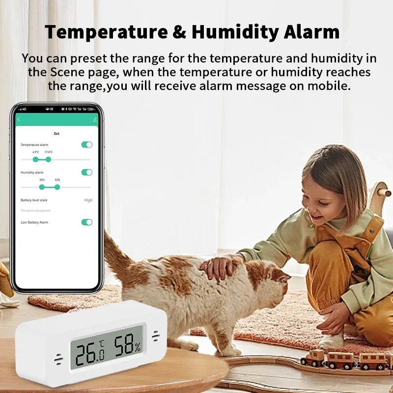 Tuya WiFi Zigbee Mini Temperature Humidity For Smart Home Thermometer Hygrometer APP Remote Work with Google Home Yandex Alexa