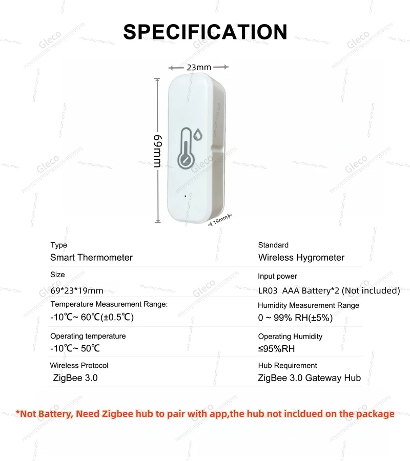 Tuya Zigbee 3.0 Mini Temperature And Humidity Sensor Indoor Smart Home Thermometer Hygrometer Remote Work With Z2M Smart Life